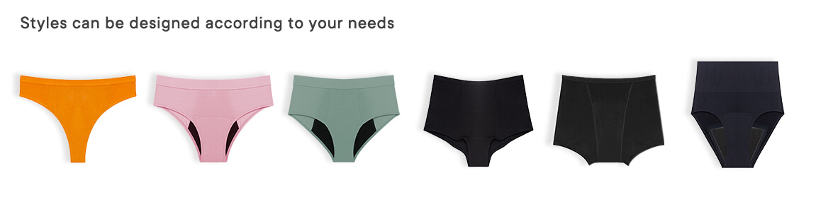 Period underwear style customization - bikini high waist boyshort options