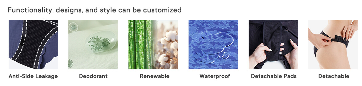 Period underwear functional customization - leakproof antibacterial breathable