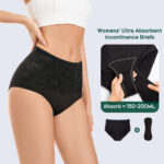 Women's High Waist Incontinence Panties with French Lace