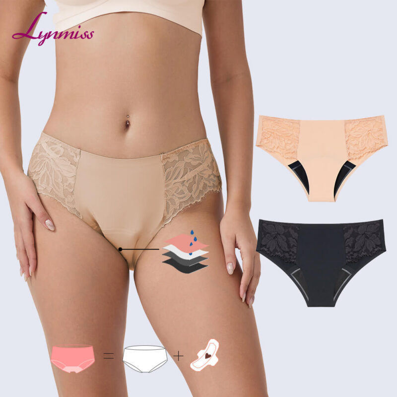French lace period panties LY2042 (15) private label period underwear