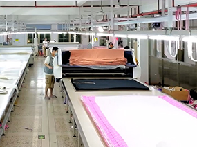 Fabric relaxation process to ensure stable sizing and fit.