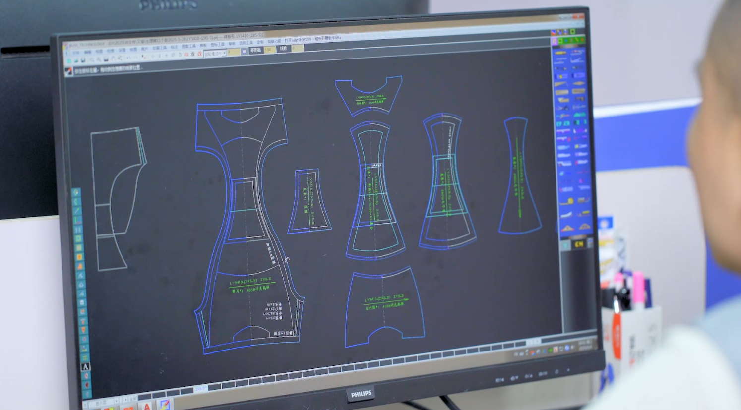 Professional CAD pattern design for multi-layer functional leakproof underwear prototyping at Lynmiss Factory.