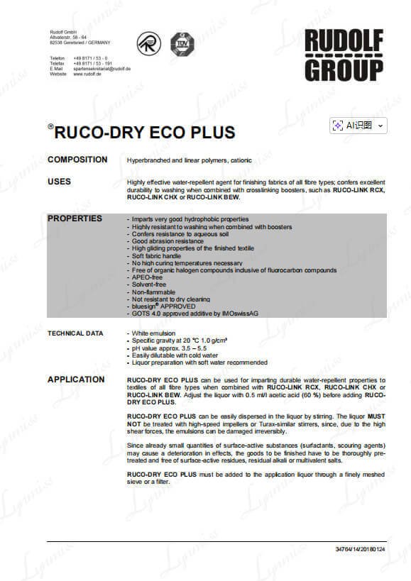 rudolf-group-ruco-dry-eco-plus-water-repellent-finishing