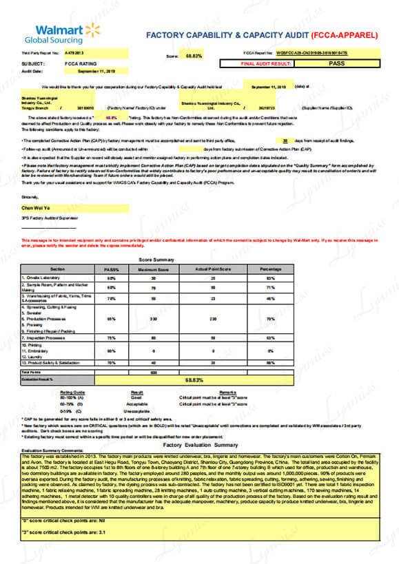walmart-fcca-factory-audit-lynmiss-production-capacity