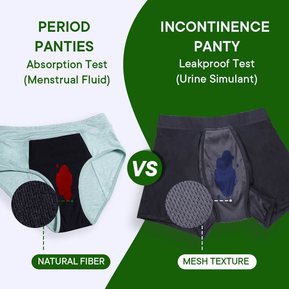 period underwear vs incontinence underwear